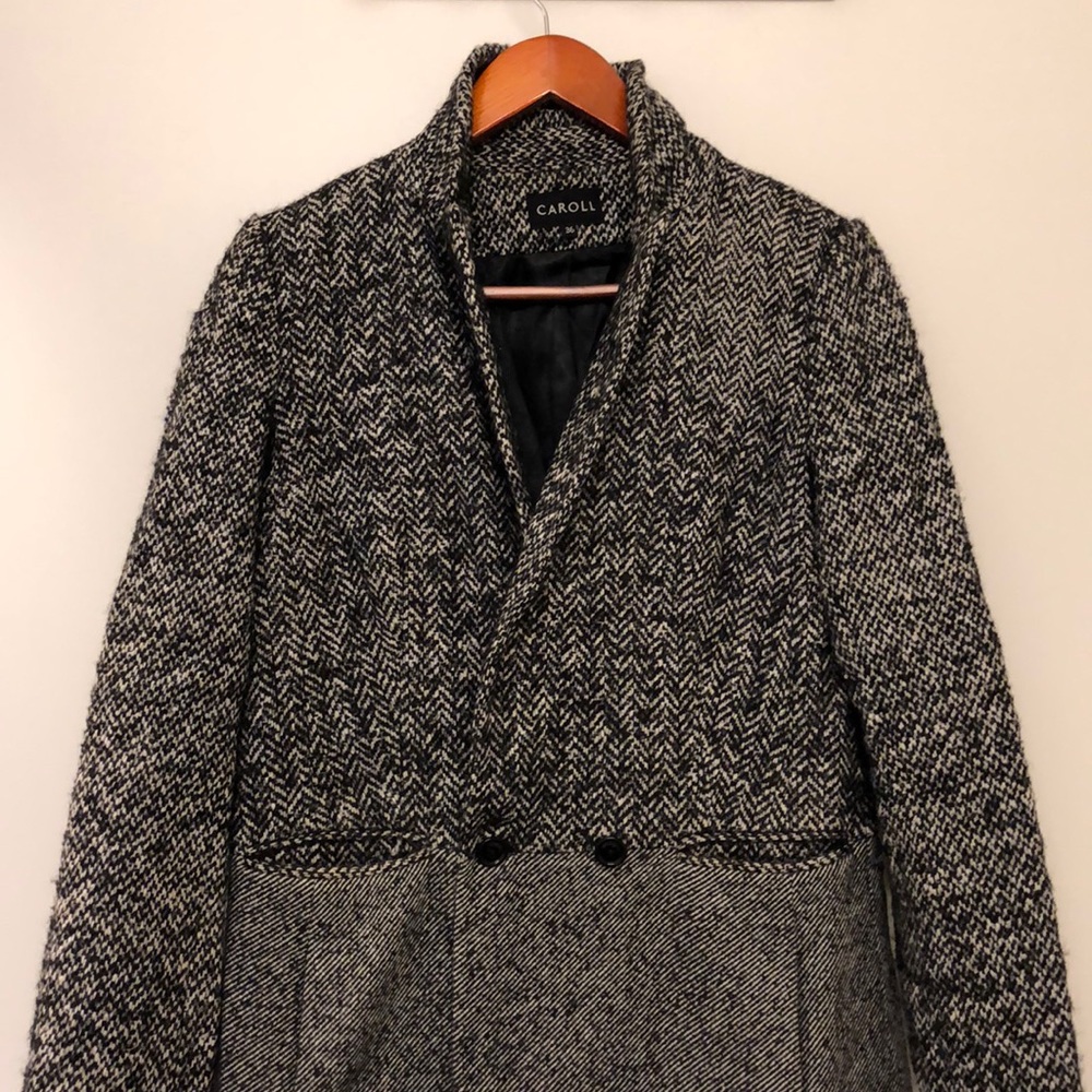 Caroll, French brand, two-tone tweed coat 36 FR